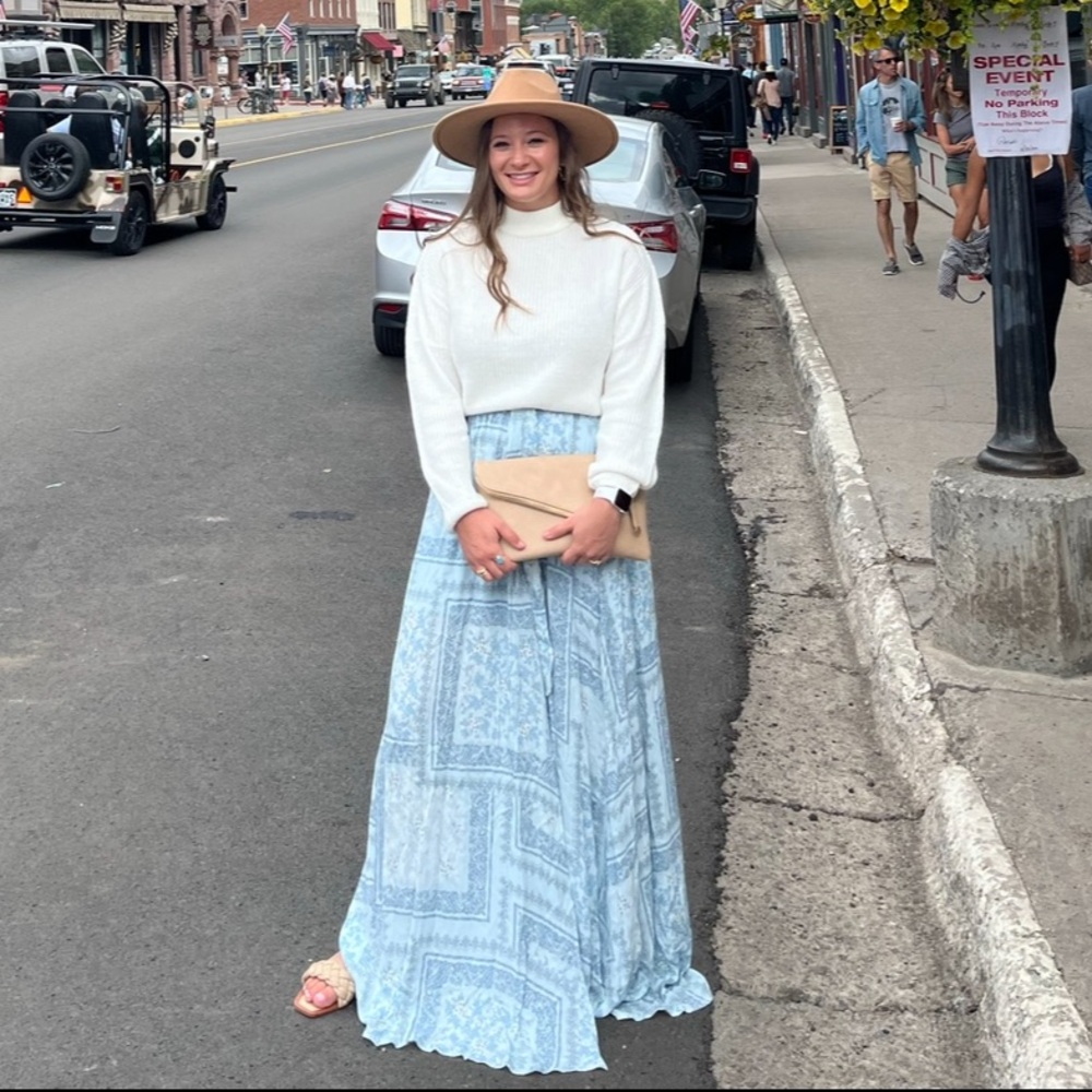 Pink Lilly blue maxi skirt